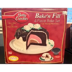New Betty Crocker Bake n Fill 4 Piece Bake Set Cake Pan Specialty Bakeware